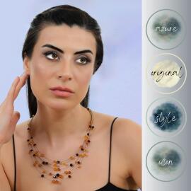 Azure Jewel 6 Sıralı Baltık Damla Kehribar Kolye - 4