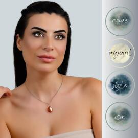 Azure Jewel Baget Kesim Hayalet Zincir Damla Kehribar Kolye - 2