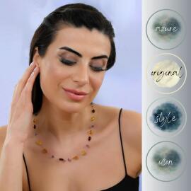 Azure Jewel Baltık Damla Kehribar Nadir Karma Renkli Kolye- Sertifikalı - 3