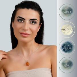 Azure Jewel Damla Kesim Hayalet Zincir Damla Kehribar Kolye Portakal Çiçeği - 2