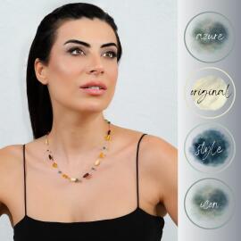 Azure Jewel Firüze Taşlı Damla Kehribar Kolye - 2