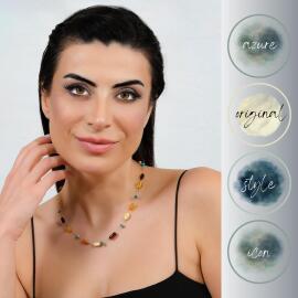 Azure Jewel Firüze Taşlı Damla Kehribar Kolye - 3