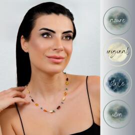 Azure Jewel Firüze Taşlı Damla Kehribar Kolye - 4