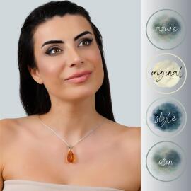 Azure Jewel Hayalet Zincir Damla Kehribar Kolye Ringelblume - 2