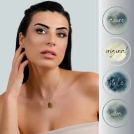 Azure Jewel Hayalet Zincir Karayip Damla Kehribar Kolye Yeşim Çiçeği - 3