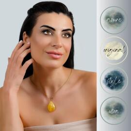 Azure Jewel Hayalet Zincir Saf Damla Kehribar Kolye - 2