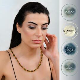 Azure Jewel Karayip Damla Kehribar Kolye Ve Küpe Seti Yeşilin Büyüsü - Sertifikalı - 4