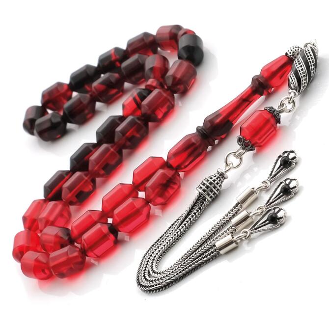 Baba Atölyeden Keyif Serisi Kızıl Ateş Kehribar Tesbih - Tesbihcibaba