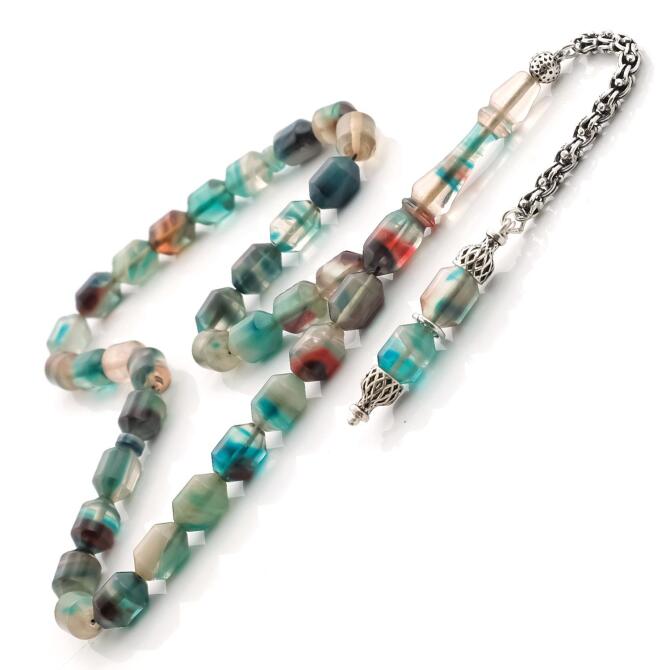 Baba Atölyeden Keyif Serisi Mozaik Sıkma Kehribar Tesbih - Tesbihcibaba