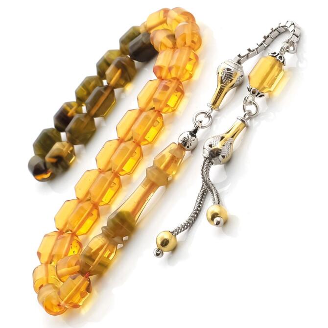 Baba Atölyeden Keyif Serisi Süzme Renk Sıkma Kehribar Tesbih - Tesbihcibaba