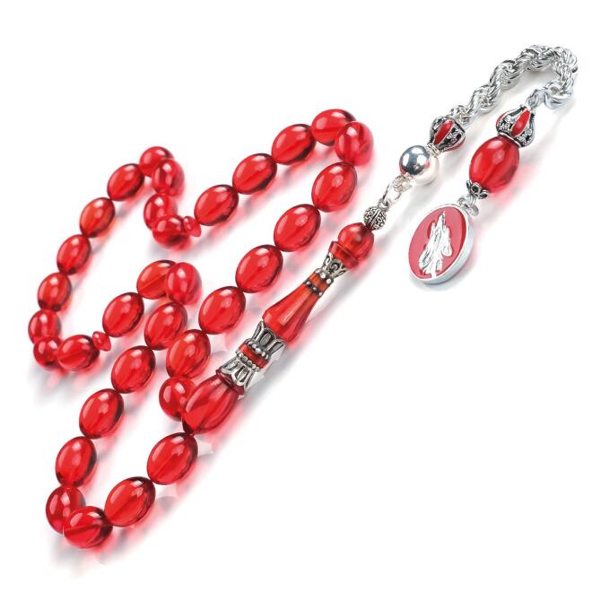 Baba Atölyeden Nakkaş Ateş Kehribarı Tesbih - Tesbihcibaba