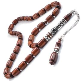 Baba Atölyeden Nakkaş Gümüş Tasarım Yılan Ağacı Tesbih - 1