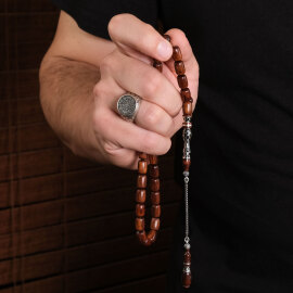 Baba Atölyeden Nakkaş Gümüş Tasarım Yılan Ağacı Tesbih - 2