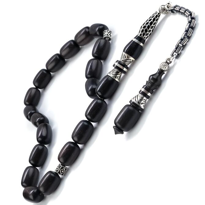 Baba Atölyeden Nakkaş Maskot Abanoz Ağacı Tesbih - Tesbihcibaba