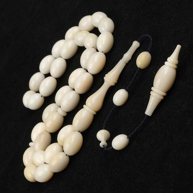 Baba Atölyeden Usta İşi Yumurta Kesim Narçıl Ağacı Tesbih - Tesbihcibaba