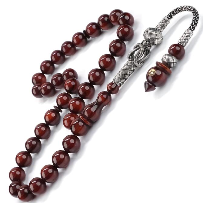 Baba Elinde Yıllanmış Özel Seri Kazaz Sıkma Kehribar Tesbih - Tesbihcibaba