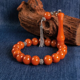 Baba İmame Sıkma Kehribar Maskot Tesbih - 2