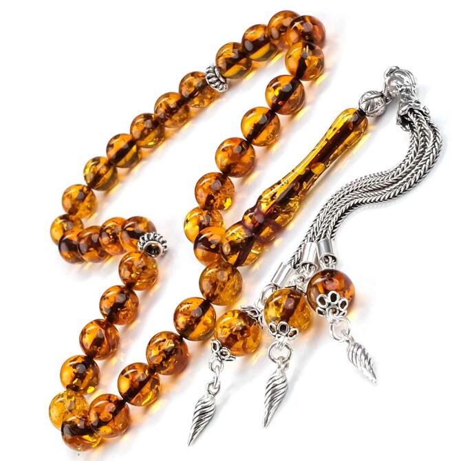 Bal Köpüğü Misket Damla Kehribar Tesbih - Tesbihcibaba