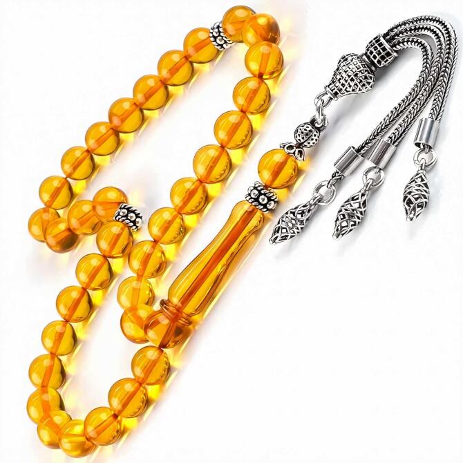 Baltık İncisi Bal Damla Bilek Boy Damla Kehribar Tesbih - Tesbihcibaba