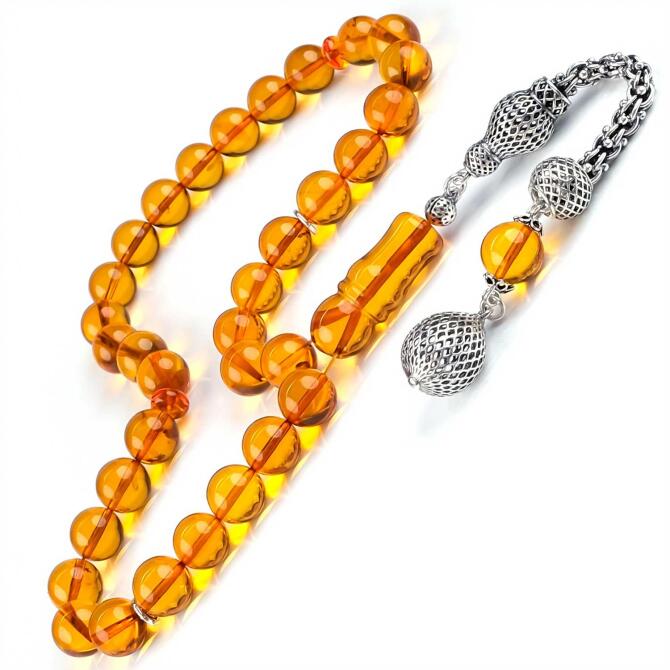 Baltık İncisi Bal Damla Kral Püskül Damla Kehribar Tesbih - Tesbihcibaba