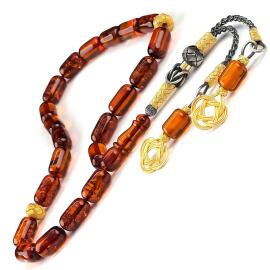 Baltık İncisi Bal Köpüğü 21 Habbe Damla Kehribar Tesbih - 1