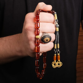 Baltık İncisi Bal Köpüğü 21 Habbe Damla Kehribar Tesbih - 2