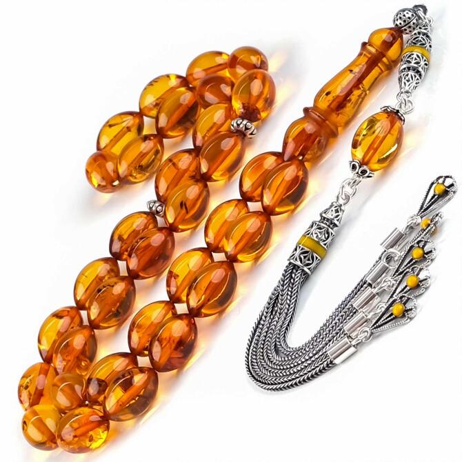 Baltık İncisi Eşsiz Renk Baldamla Kehribar Tesbih - Tesbihcibaba