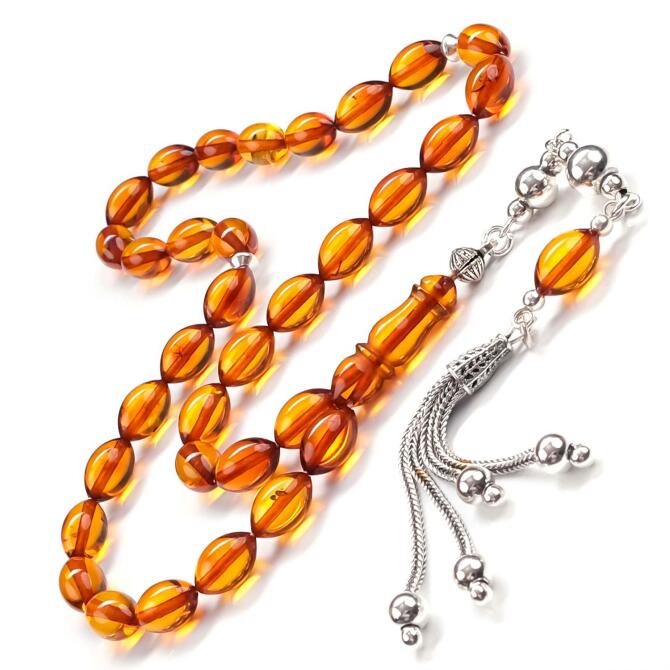 Baltık İncisi Eşsiz Renkte Damla Kehribar Tesbih - Tesbihcibaba