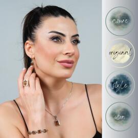 Baltık İncisi Kolye Küpe Yüzük Ve Bileklik Kehribar Seti - 2