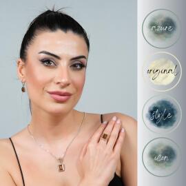 Baltık İncisi Kolye Küpe Yüzük Ve Bileklik Kehribar Seti - 4