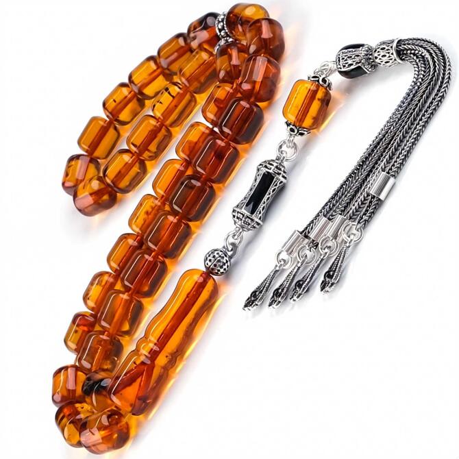 Baltık İncisi Mineli Püskül Damla Kehribar Tesbih - Tesbihcibaba