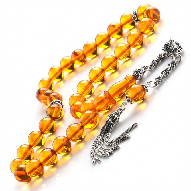 Baltık İncisi Nadir Renk Damla Kehribar Tesbih - Tesbihcibaba