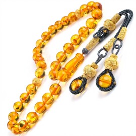 Baltık İncisi Özel Seri Kazaz Püskül Damla Kehribar Tesbih - Tesbihcibaba