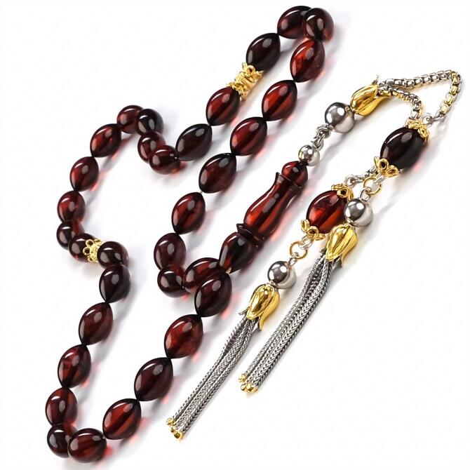 Baltık İncisi Özel Tasarım Damla Kehribar Tesbih - Tesbihcibaba