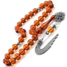 Baltık İncisi Yonca Püskül Damla Kehribar Tesbih - Tesbihcibaba