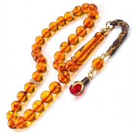 Baltık İncisi Zirkon Tasarım Bal Damla Kehribar Tesbih - Tesbihcibaba