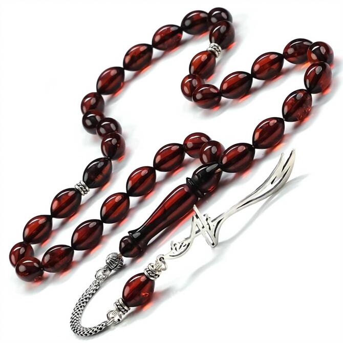 Baltık İncisi Zülfikar Tasarım Damla Kehhribar Tesbih - Tesbihcibaba