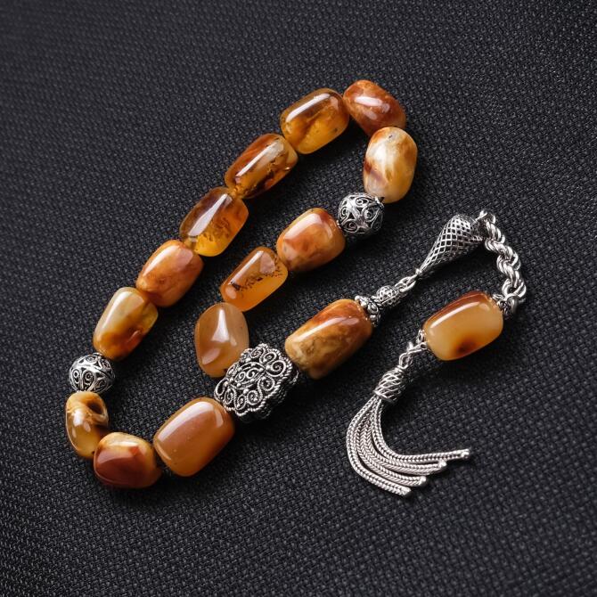 Benzersiz Doğal Yapıda Maskot Damla Kehribar Tesbih - Tesbihcibaba