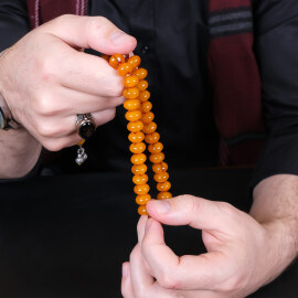 Benzersiz Formda Koleksiyonluk Osmanlı Kehribar Tesbih - 2