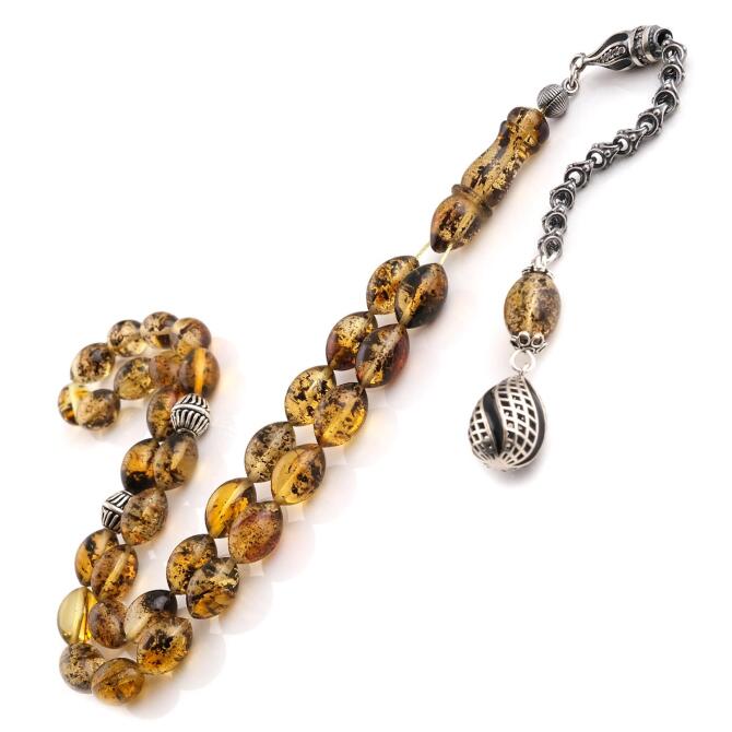 Chapelet Perles D’ambre Naturel Lituanie – 15 Grammes – Authentique Et Brut – Islam