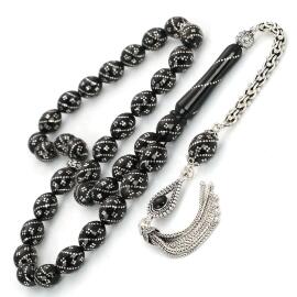 Beyzi Tane Yapısıyla Sarmal İşleme Erzurum Oltu Taşı Tesbih - Tesbihcibaba