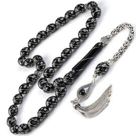 Beyzi Tane Yapısıyla Sarmal İşleme Erzurum Oltu Taşı Tesbih - Tesbihcibaba