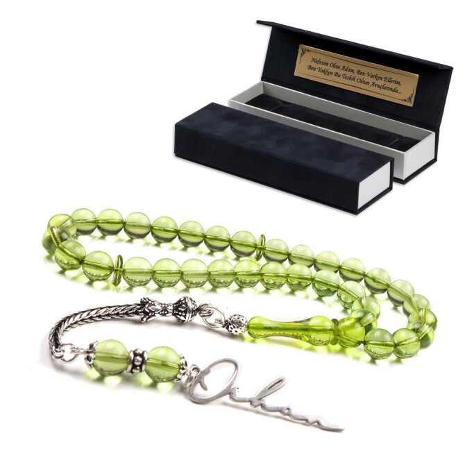 Bilek Boy Premium Karayip Damla Kehribar İsimli Tesbih - Tesbihcibaba