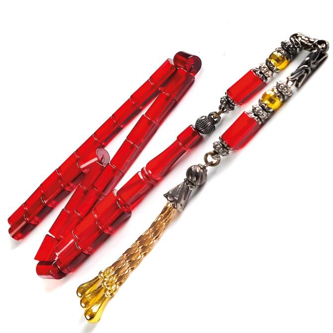 Bilek Boy Kesme Portakal Çiçeği Ateş Kehribarı Tesbih - Tesbihcibaba