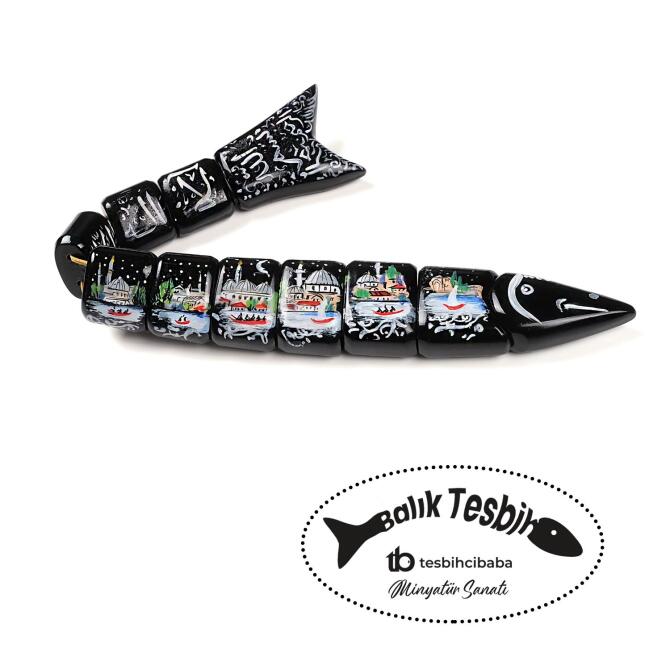 Bir Eşi Daha Yok-Yunus (A.S) Duası Yazılı Balık Tesbih - Tesbihcibaba