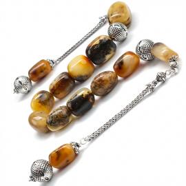 Boy Süzmesi Doğal Tane Yapısıyla Damla Kehribar Zaza Tesbih - 1