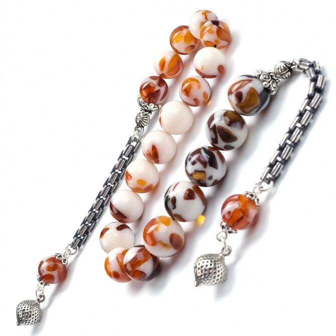 Boy Süzmesi Renk Geçişli Mozaik Damla Kehribar Zaza Tesbih - Tesbihcibaba