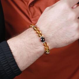 Bracklet Amber -Oltu Detay Fosilli Damla Kehribar Bileklik - 2