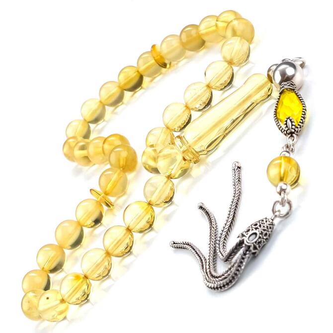 Buğulu Bilek Boy Damla Kehribar Tesbih - Tesbihcibaba