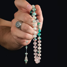 Buhara Collection Akdeniz Zümrütü Sıkma Kehribar Tesbih - 2